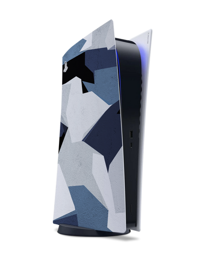 Geometric Camo Blue Console Skin for Sony PlayStation 5 Digital Edition