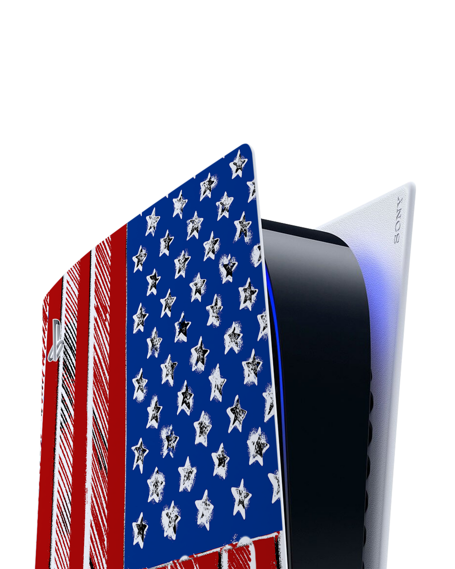 American Flag Color Console Skin for Sony PlayStation 5 Digital Edition: Detail shot