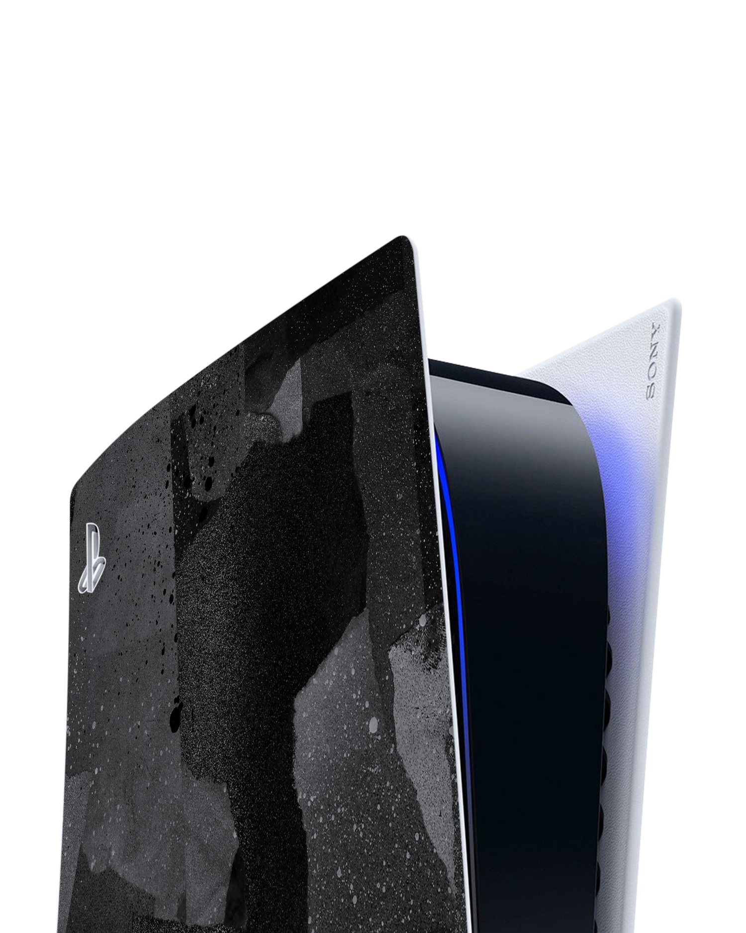 Torn Paper Collage Console Skin for Sony PlayStation 5 Digital Edition: Detail shot