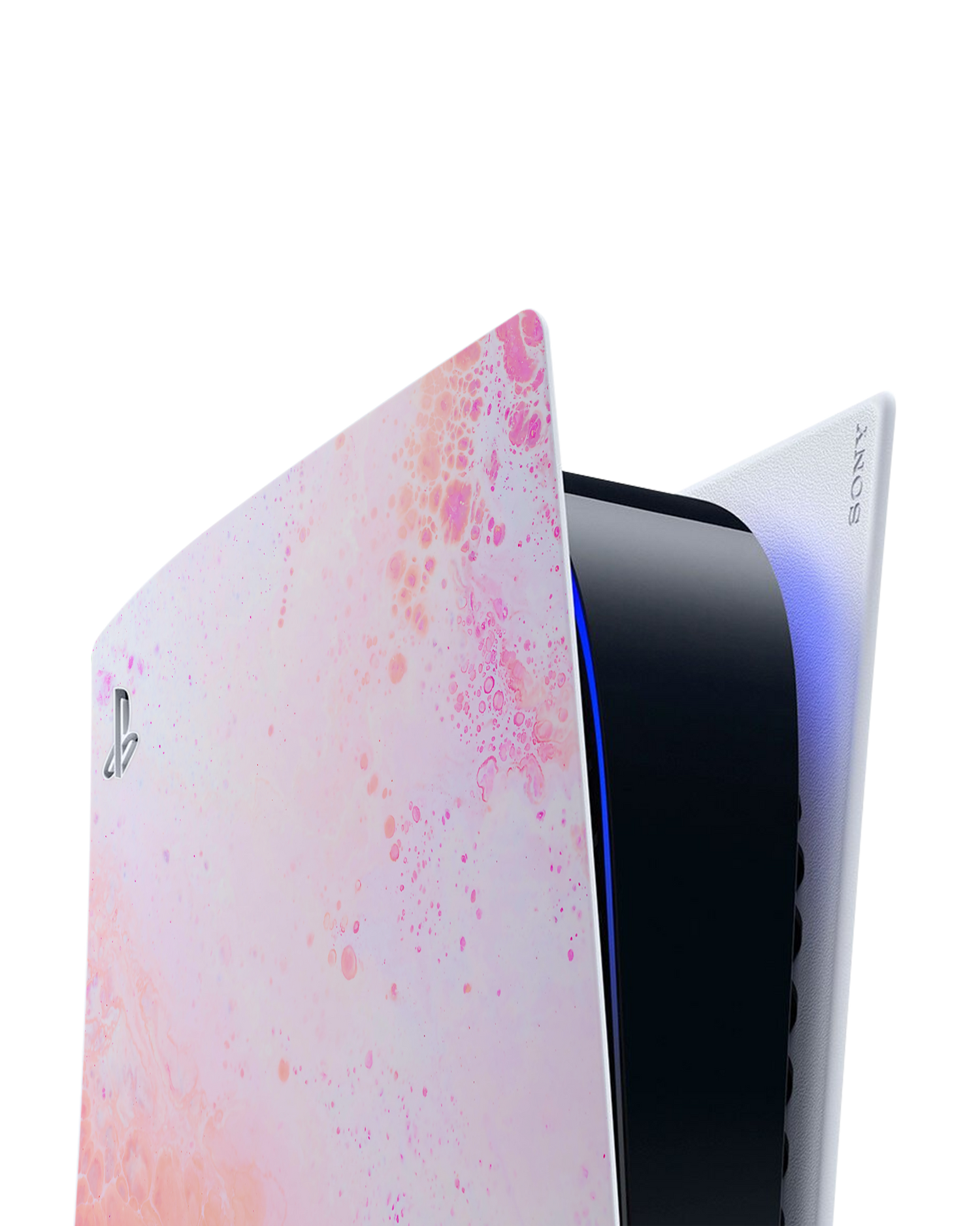Peaches & Cream Marble Console Skin for Sony PlayStation 5 Digital Edition: Detail shot