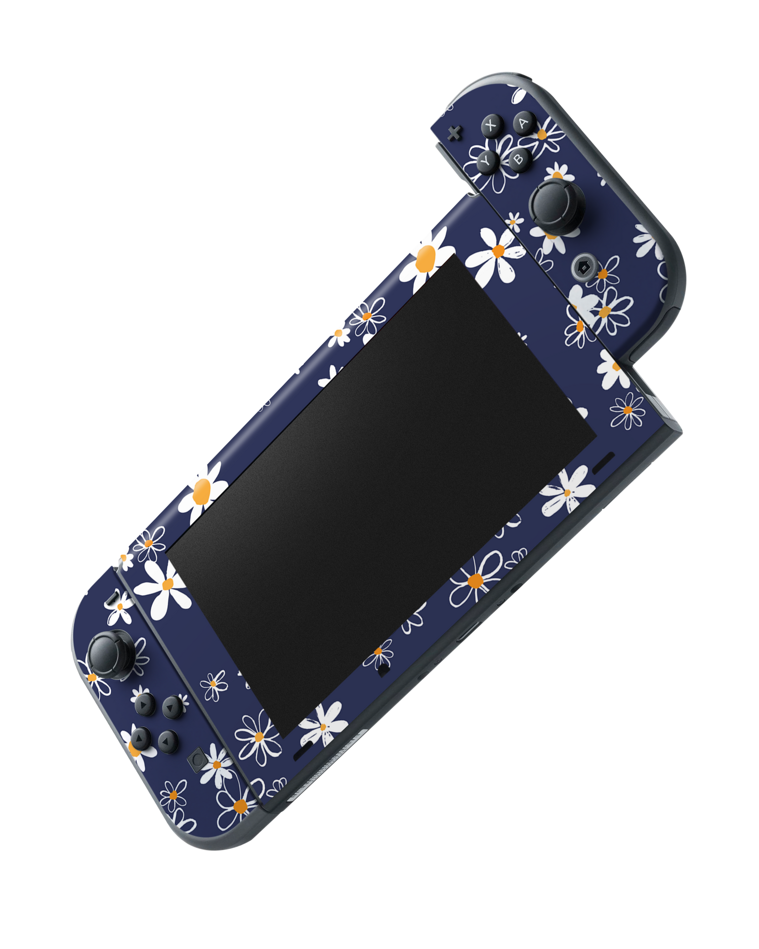 Navy Daisies Console Skin for Nintendo Switch: Joy-Con removing 