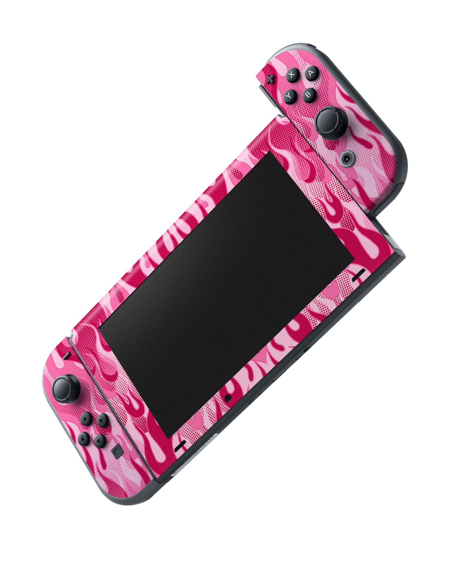 Pink Flames Console Skin for Nintendo Switch: Joy-Con removing 