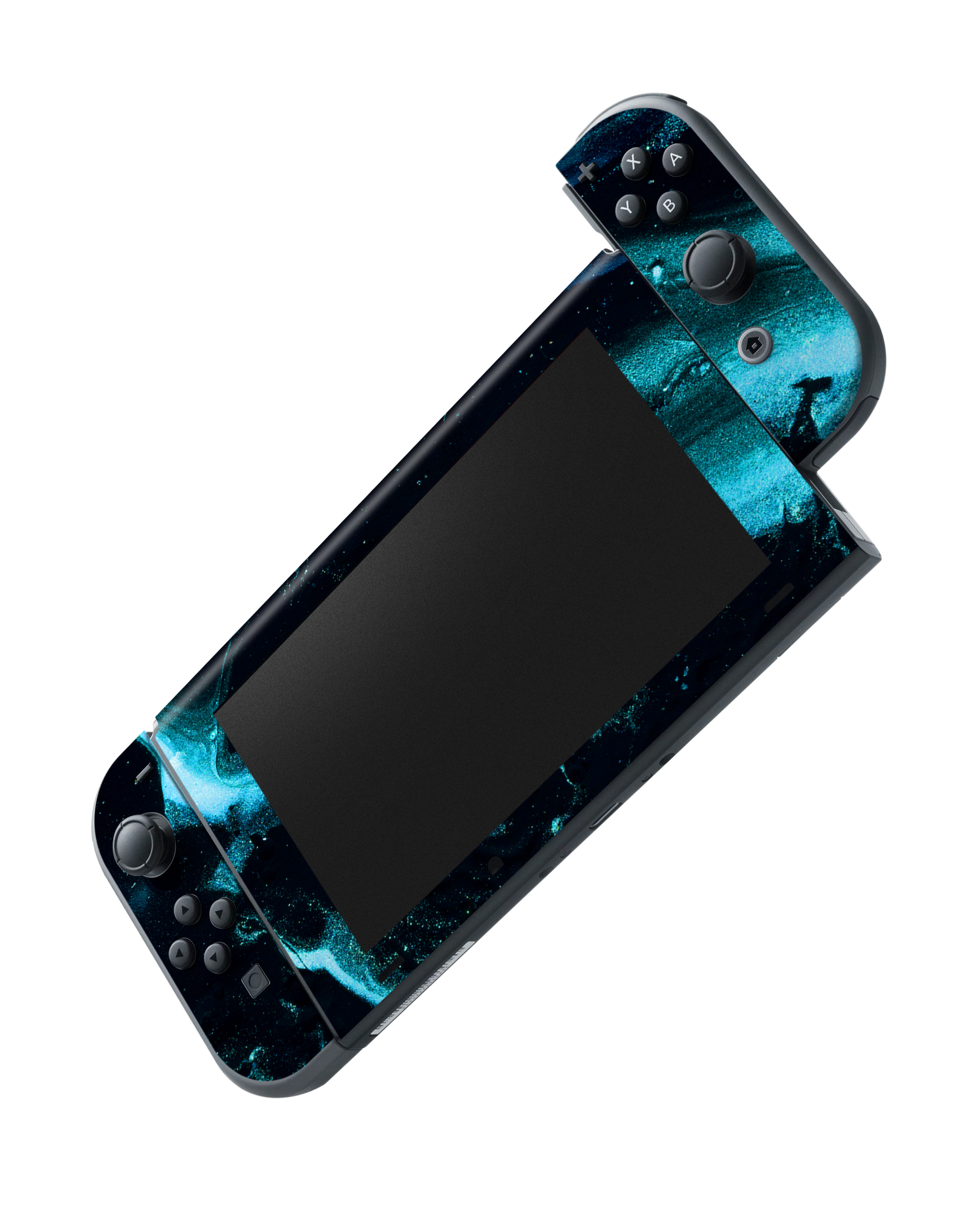 Deep Turquoise Sparkle Console Skin for Nintendo Switch: Joy-Con removing 