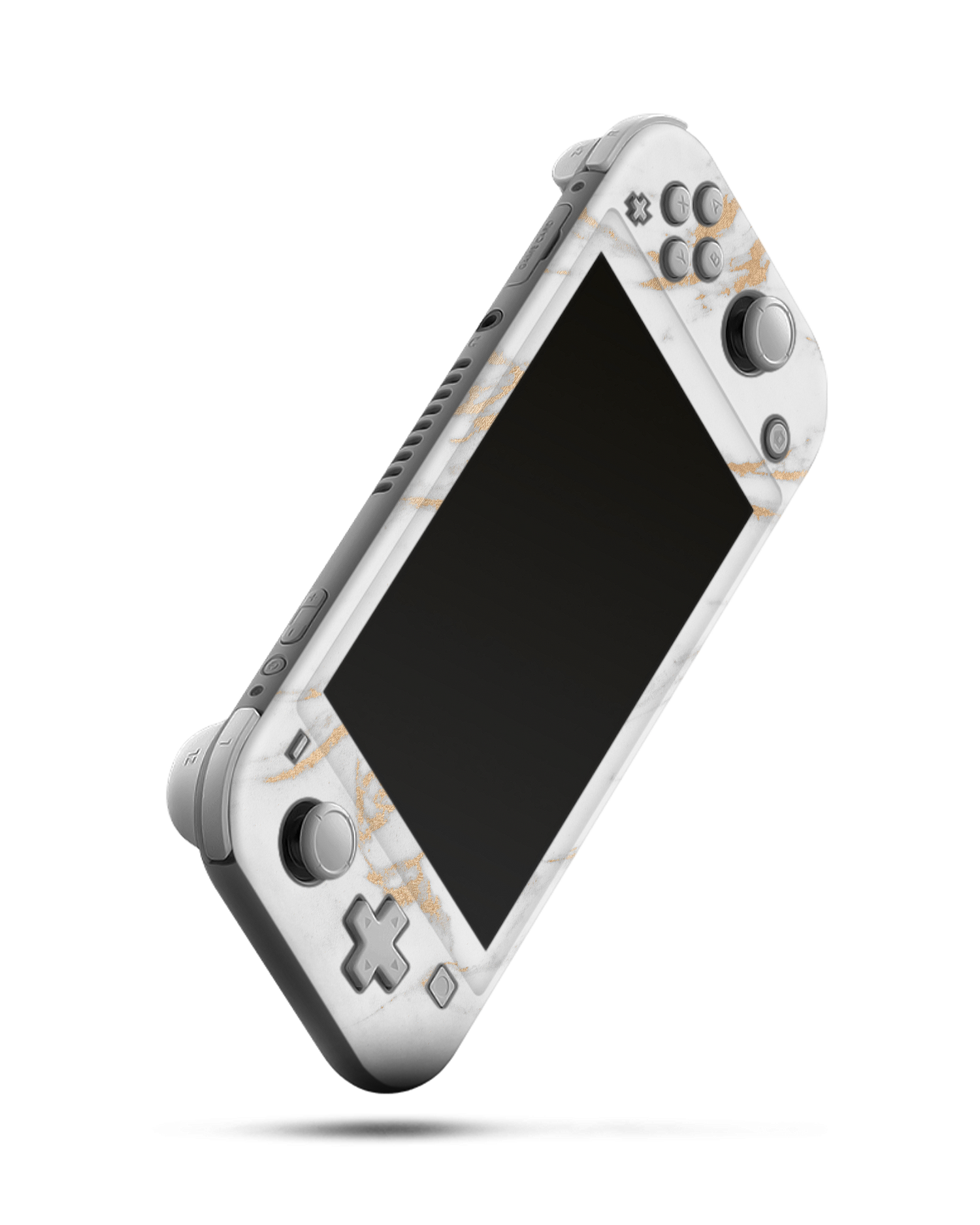 Gold Marble Elegance Console Skin for Nintendo Switch Lite: Side view