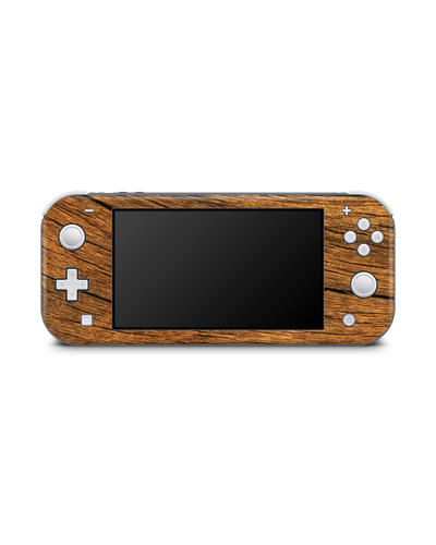 Wood Console Skin for Nintendo Switch Lite: Front view