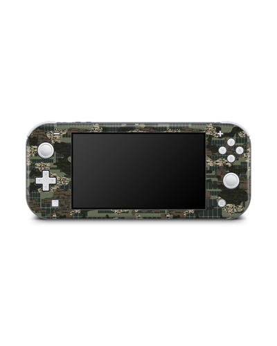 Green Camo Mix Console Skin for Nintendo Switch Lite: Front view