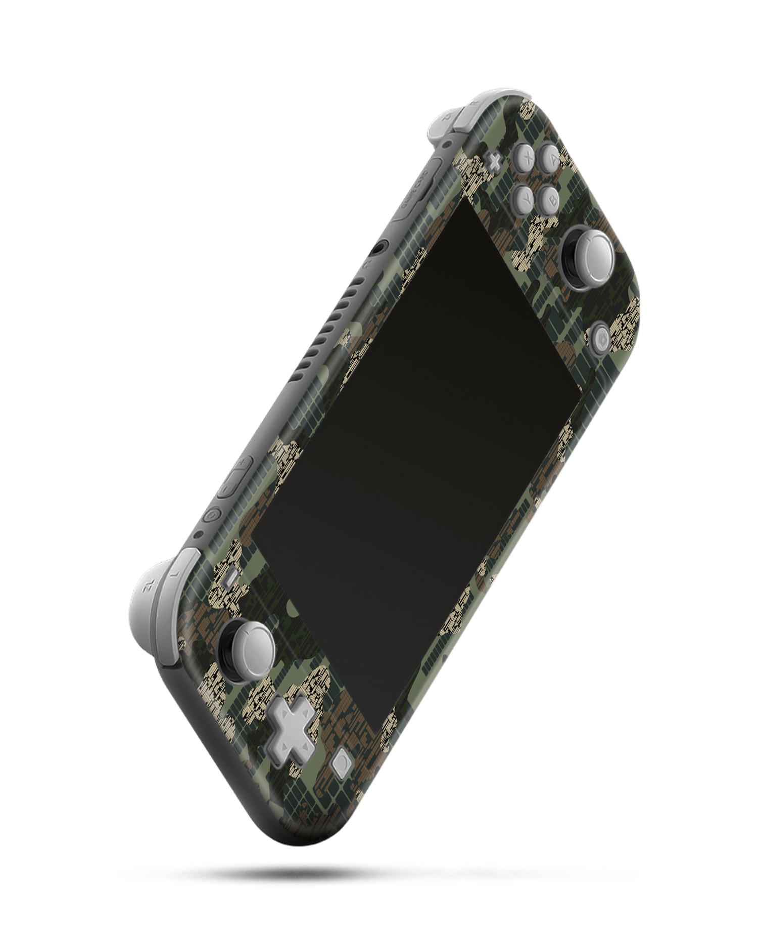 Green Camo Mix Console Skin for Nintendo Switch Lite: Side view