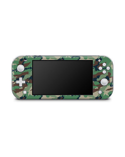 Green and Brown Camo Console Skin for Nintendo Switch Lite: Front view