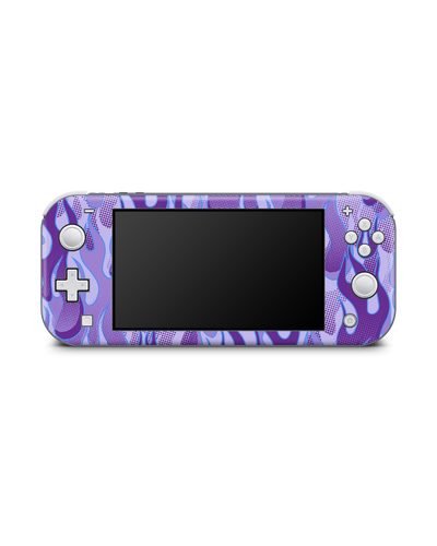 Purple Flames Console Skin for Nintendo Switch Lite: Front view