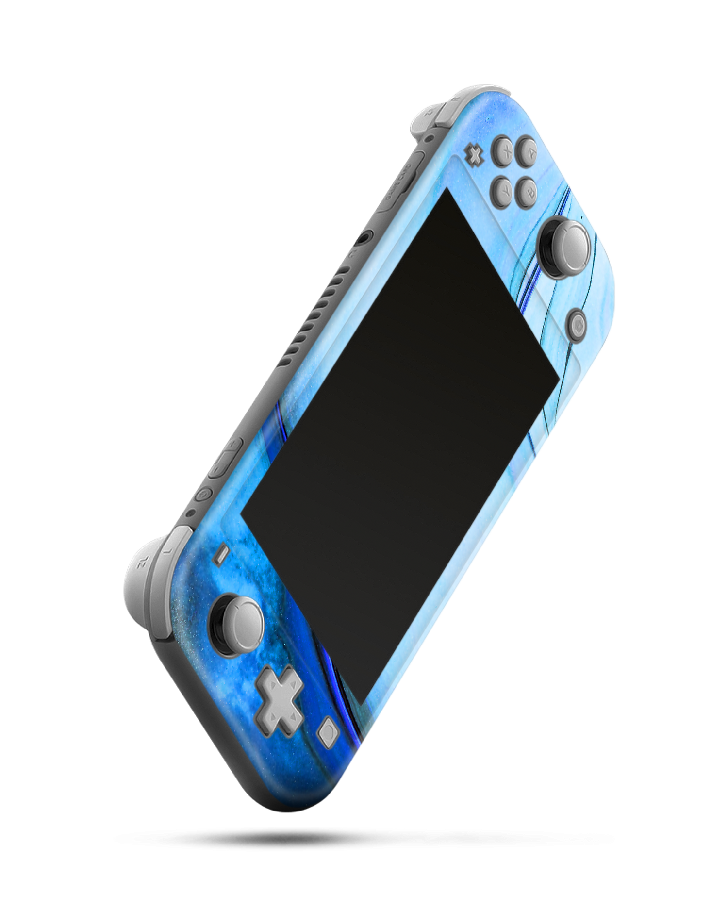 Cool Blues Console Skin for Nintendo Switch Lite: Side view