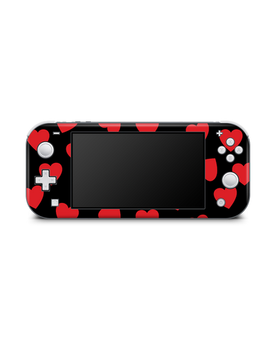 Repeating Hearts Console Skin for Nintendo Switch Lite: Front view