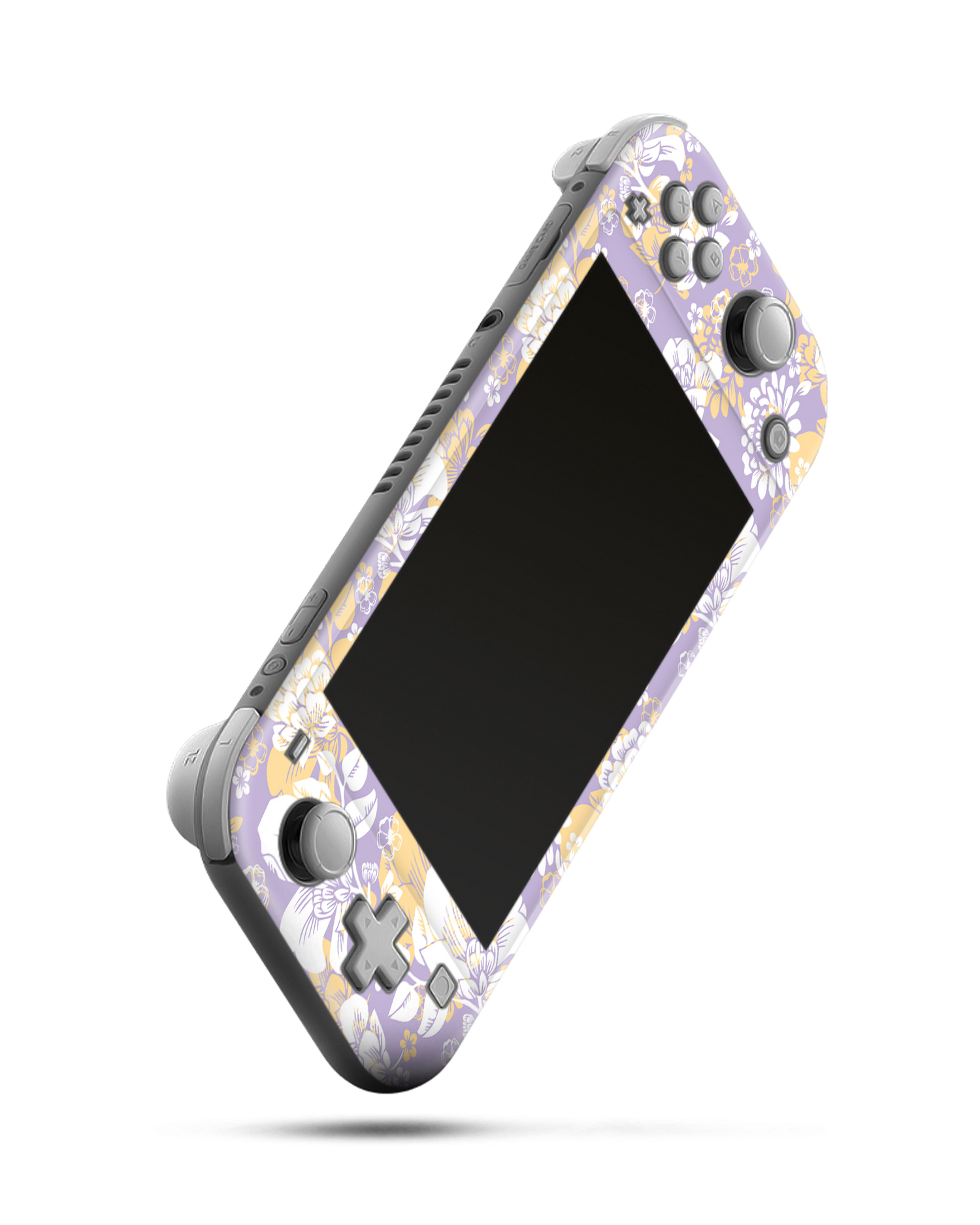 Lavender Floral Console Skin for Nintendo Switch Lite: Side view