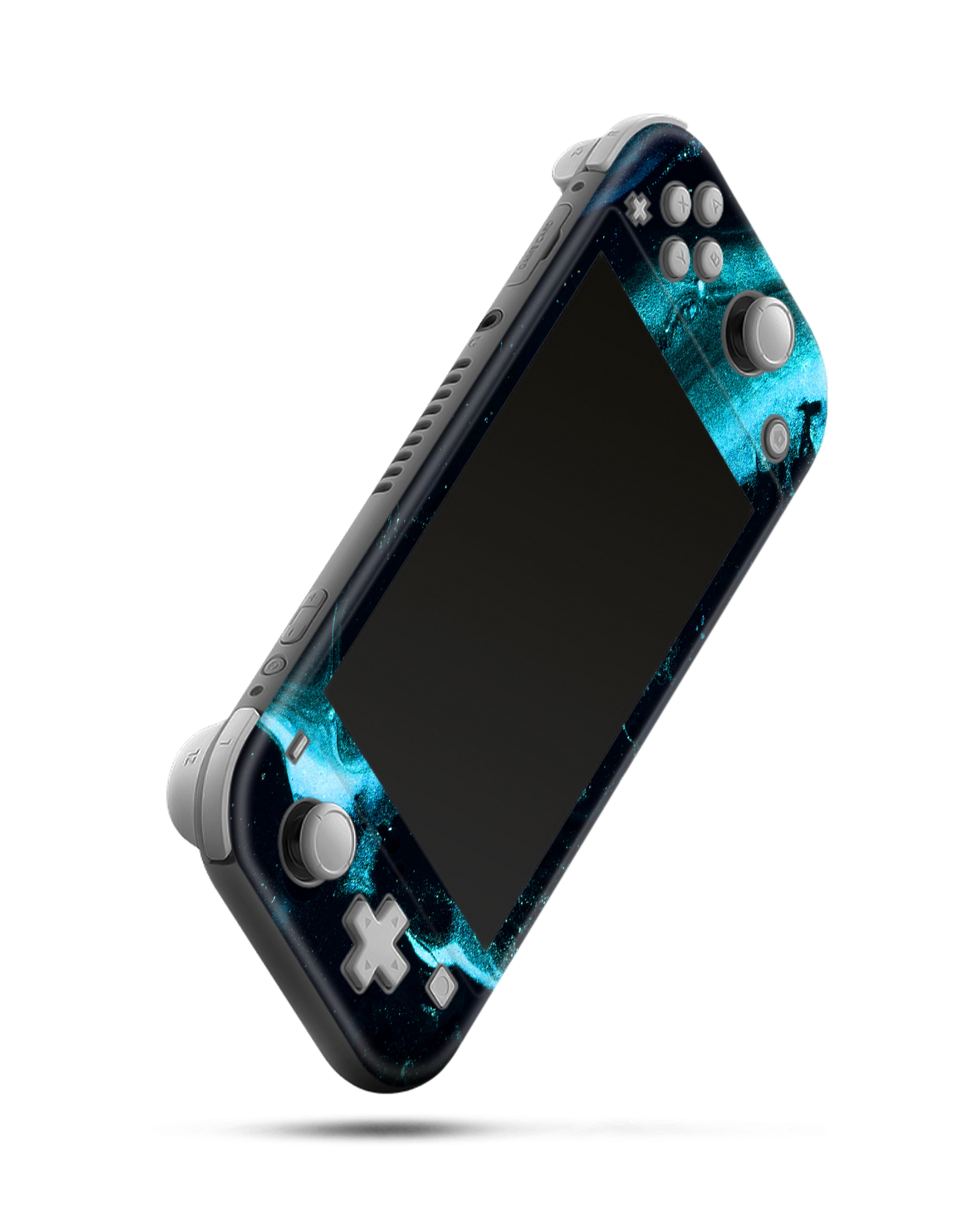 Deep Turquoise Sparkle Console Skin for Nintendo Switch Lite: Side view