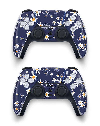 Navy Daisies Console Skin Sony PlayStation 5 DualSense Wireless Controller