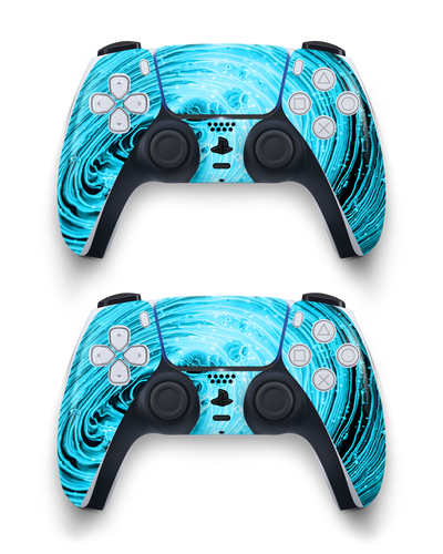 Turquoise Ripples Console Skin Sony PlayStation 5 DualSense Wireless Controller