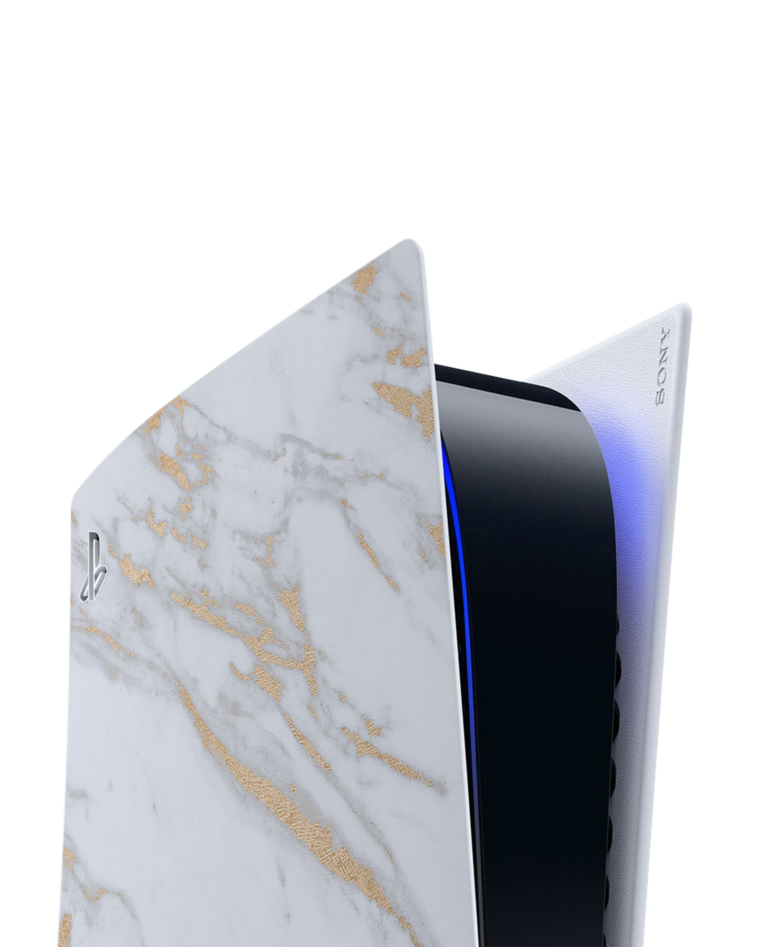 Gold Marble Elegance Console Skin for Sony PlayStation 5: Detail shot