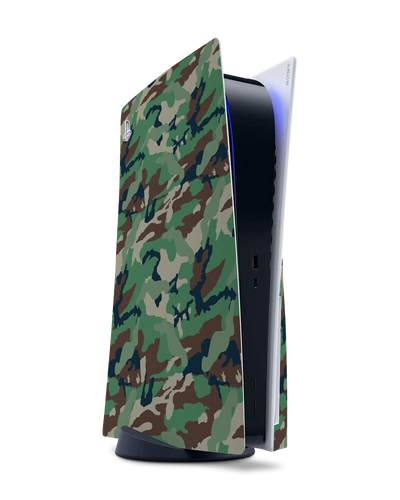 Green and Brown Camo Console Skin for Sony PlayStation 5