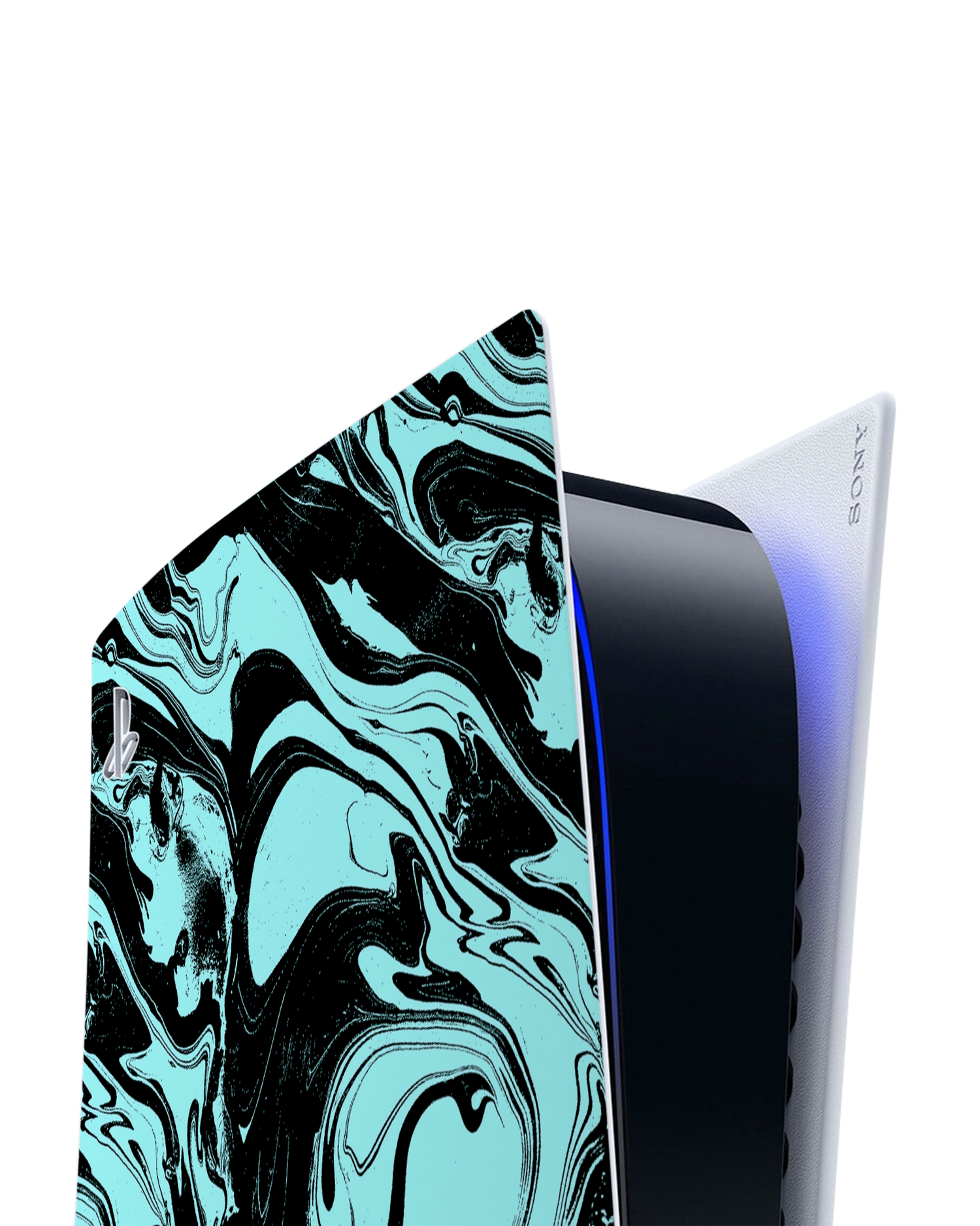 Mint Swirl Console Skin for Sony PlayStation 5: Detail shot