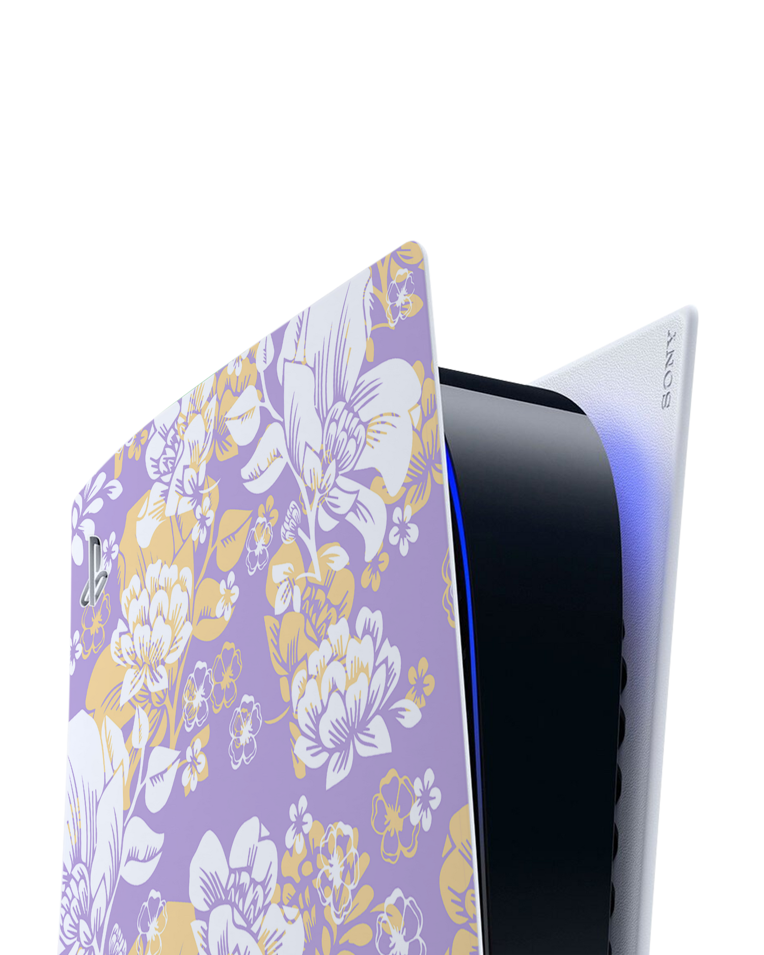Lavender Floral Console Skin for Sony PlayStation 5: Detail shot