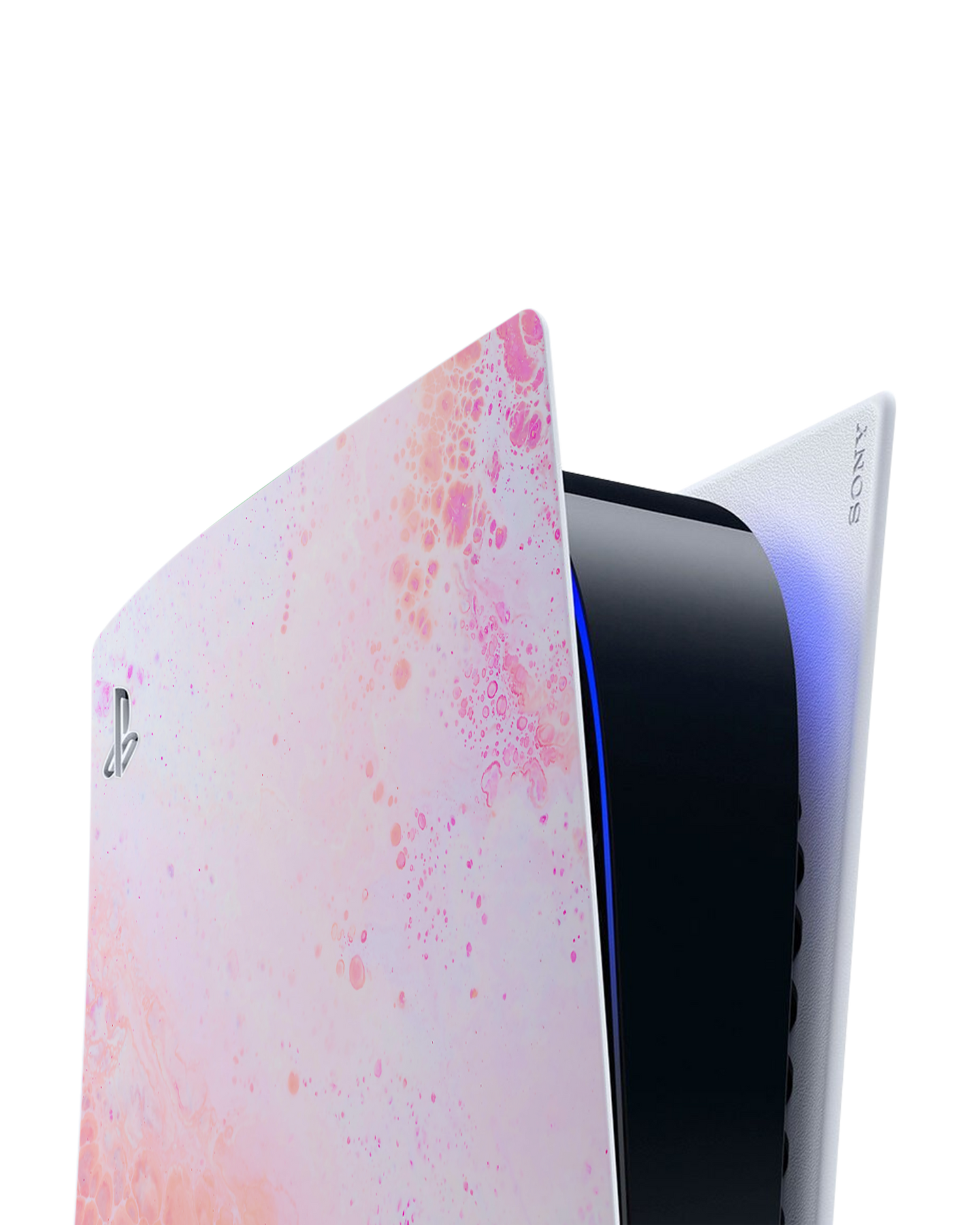 Peaches & Cream Marble Console Skin for Sony PlayStation 5: Detail shot