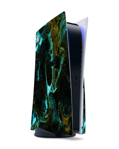 Mint Gold Marble Sparkle Console Skin for Sony PlayStation 5