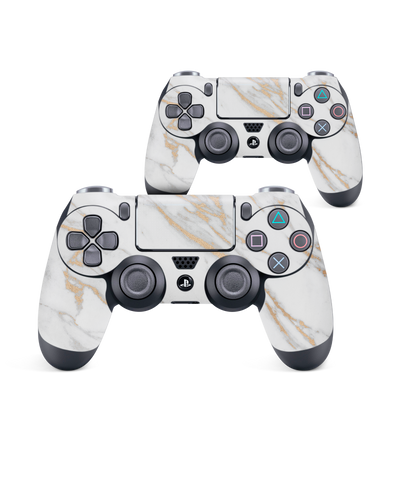 Gold Marble Elegance Console Skin for Sony PlayStation 4 Controller: Front View