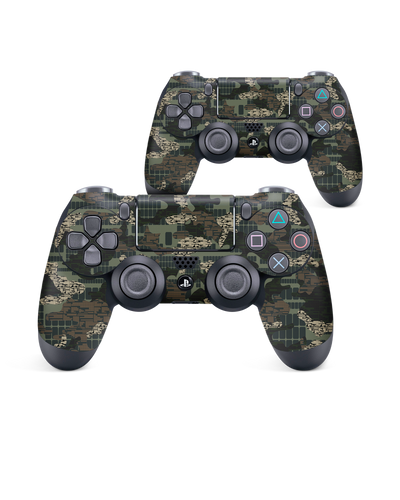 Green Camo Mix Console Skin for Sony PlayStation 4 Controller: Front View