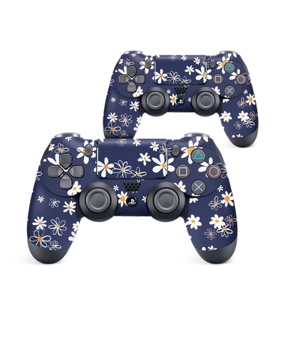 Navy Daisies Console Skin for Sony PlayStation 4 Controller: Front View