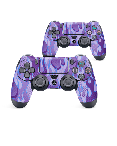 Purple Flames Console Skin for Sony PlayStation 4 Controller: Front View