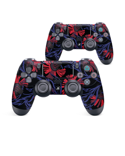 Midnight Floral Console Skin for Sony PlayStation 4 Controller: Front View