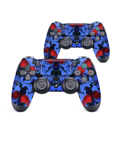 Roses And Ravens Console Skin for Sony PlayStation 4 Controller: Front View