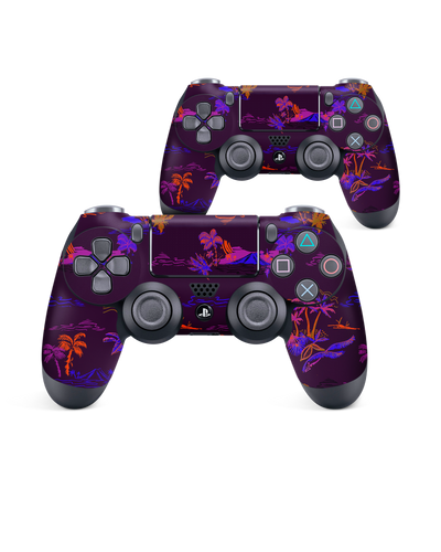 Neon Aloha Console Skin for Sony PlayStation 4 Controller: Front View