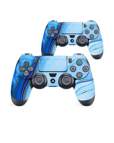 Cool Blues Console Skin for Sony PlayStation 4 Controller: Front View