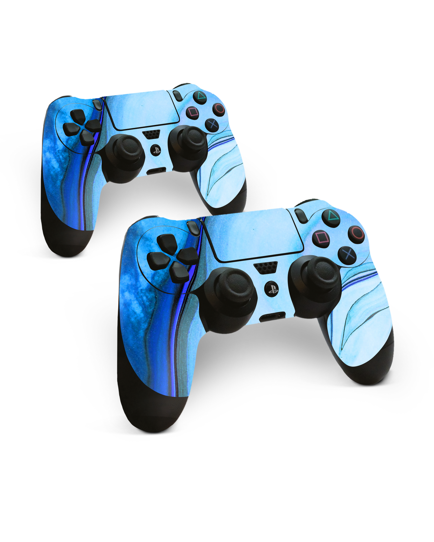 Cool Blues Console Skin for Sony PlayStation 4 Controller: Side View