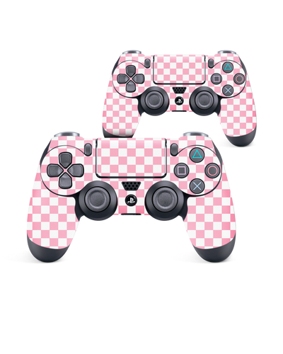 Pink Checkerboard Console Skin for Sony PlayStation 4 Controller: Front View