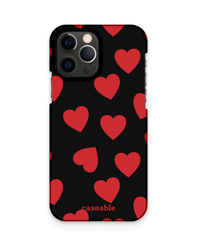 Repeating Hearts Hard Shell Phone Case Apple iPhone 12, Apple iPhone 12 Pro