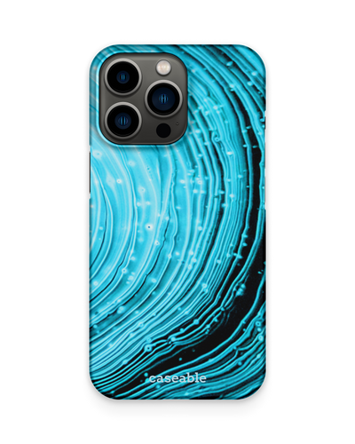 Turquoise Ripples Hard Shell Phone Case Apple iPhone 13 Pro