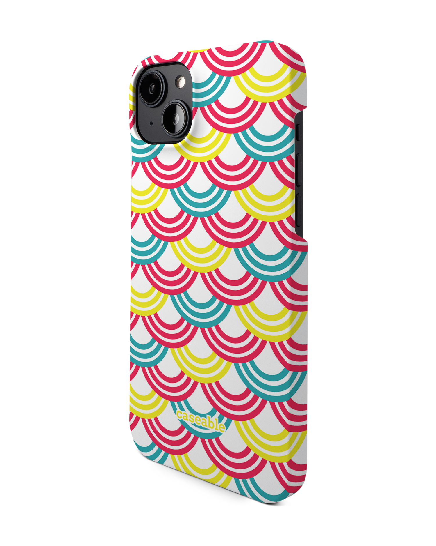 Rainbow Hard Shell Phone Case for Apple iPhone 14 Plus: View from the right side