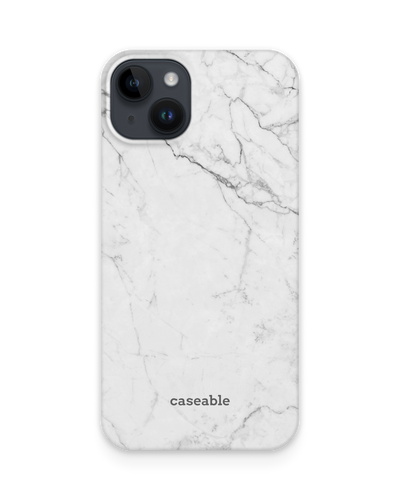 White Marble Hard Shell Phone Case for Apple iPhone 14 Plus