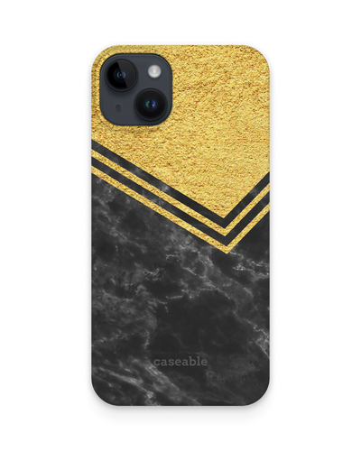Gold Marble Hard Shell Phone Case for Apple iPhone 14 Plus
