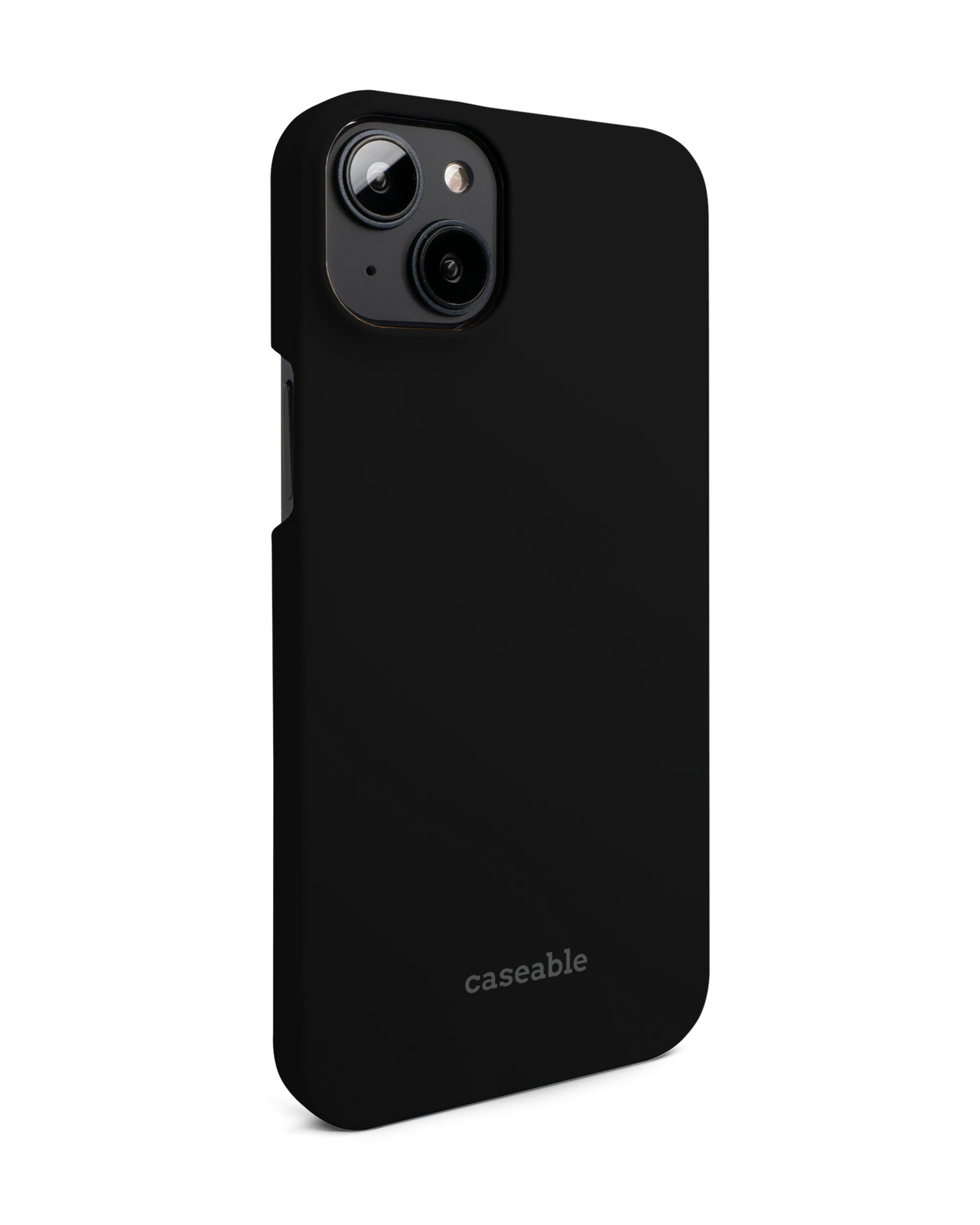 BLACK Hard Shell Phone Case for Apple iPhone 14 Plus: View from the left side