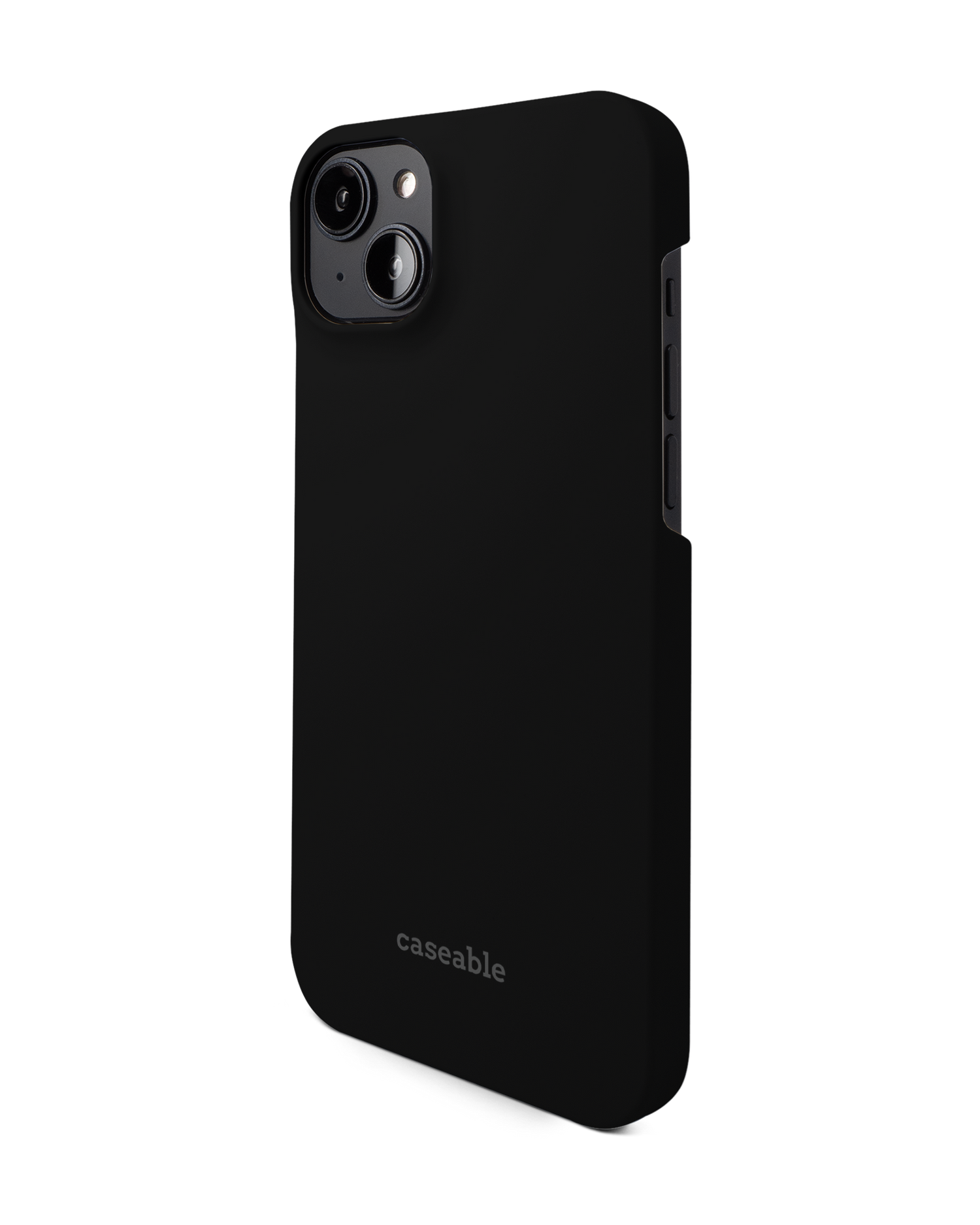 BLACK Hard Shell Phone Case for Apple iPhone 14 Plus: View from the right side