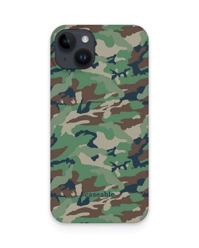 Green and Brown Camo Hard Shell Phone Case for Apple iPhone 14 Plus