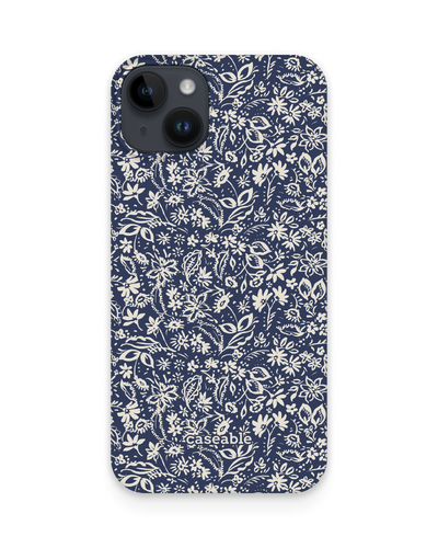 Ditsy Blue Paisley Hard Shell Phone Case for Apple iPhone 15 Plus