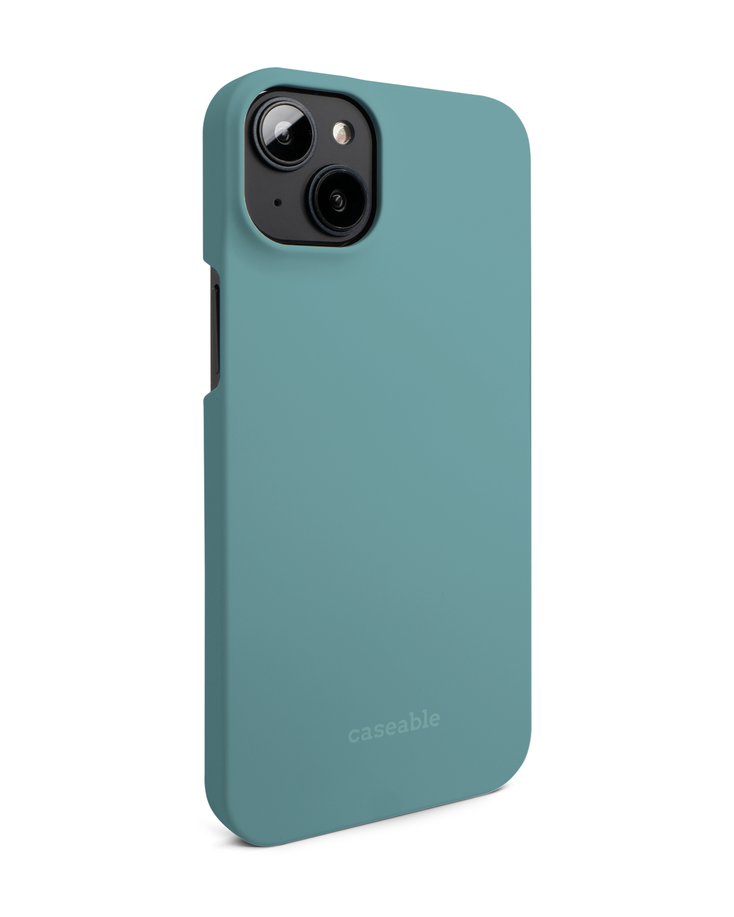 TURQUOISE Hard Shell Phone Case for Apple iPhone 14 Plus: View from the left side