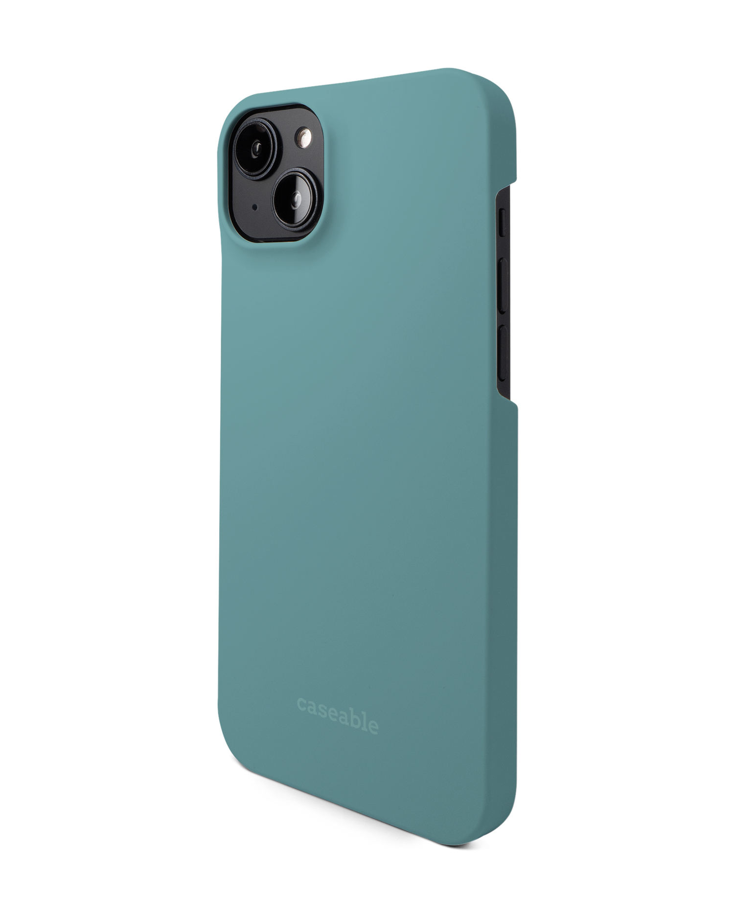 TURQUOISE Hard Shell Phone Case for Apple iPhone 14 Plus: View from the right side