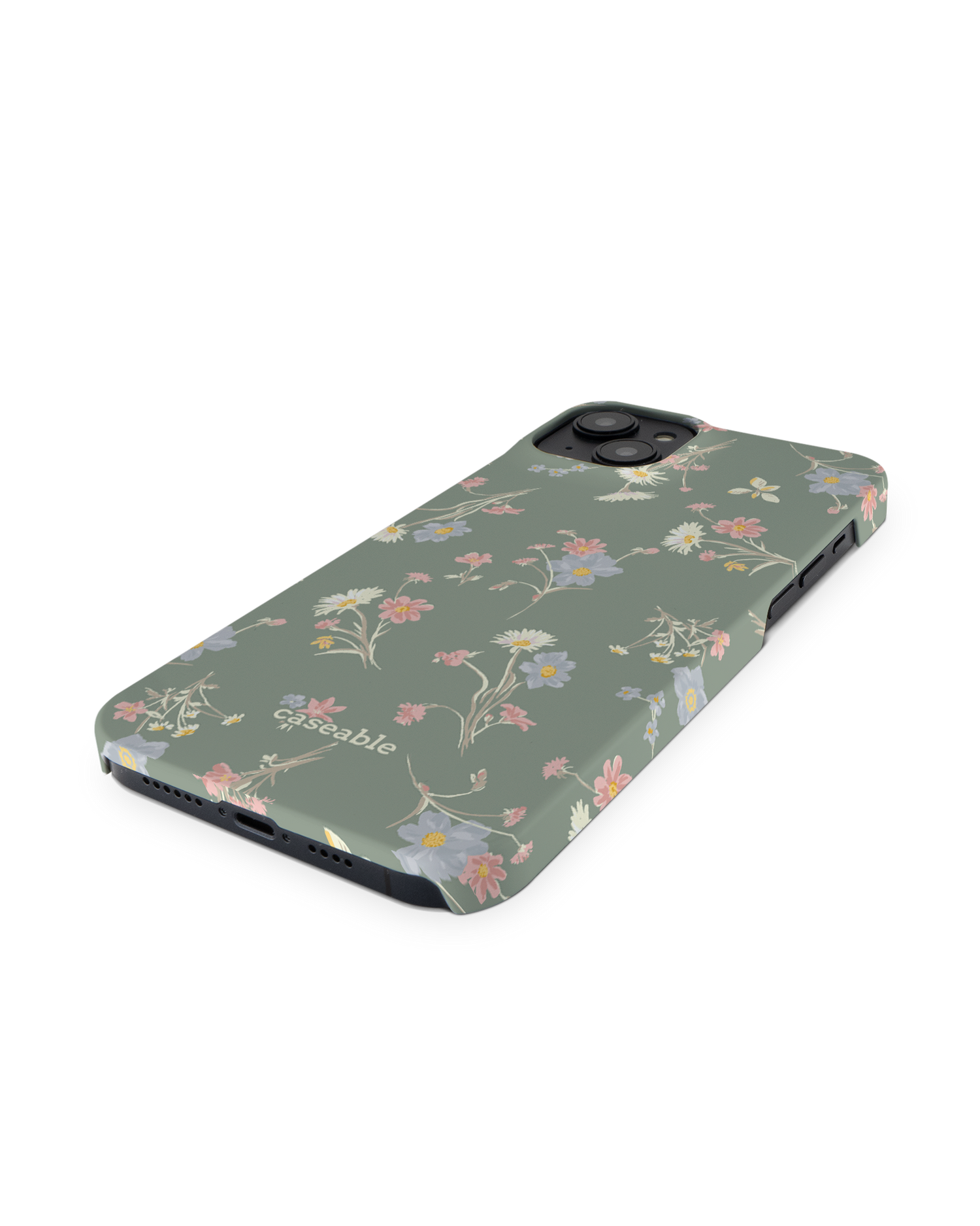 Wild Flower Sprigs Hard Shell Phone Case for Apple iPhone 14 Plus: Perspective view