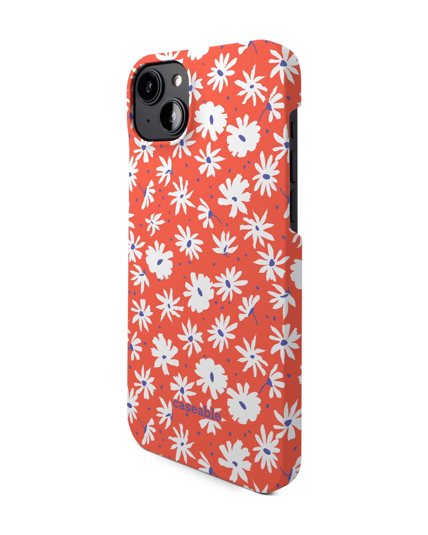 Retro Daisy Hard Shell Phone Case for Apple iPhone 14 Plus: View from the right side