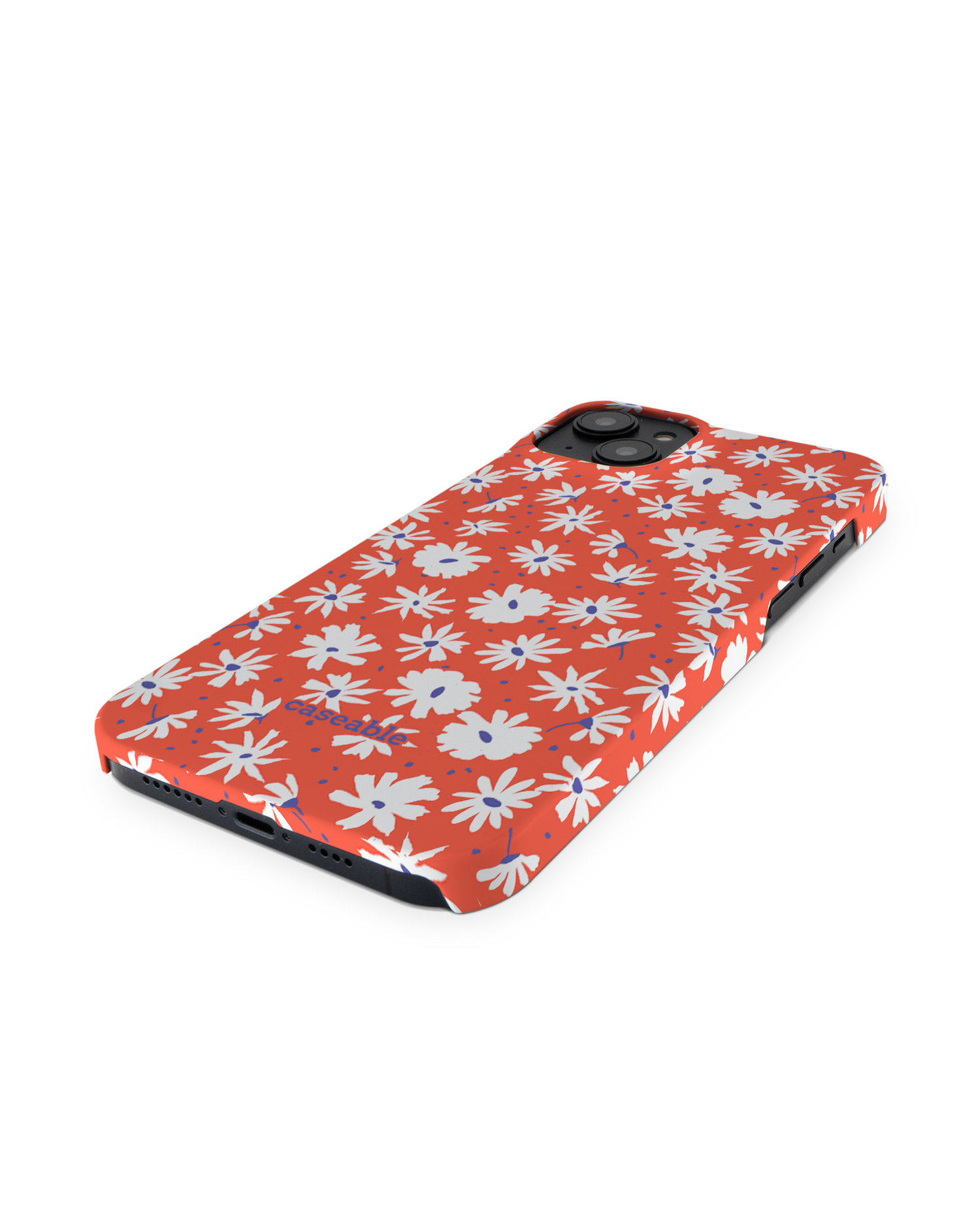 Retro Daisy Hard Shell Phone Case for Apple iPhone 14 Plus: Perspective view