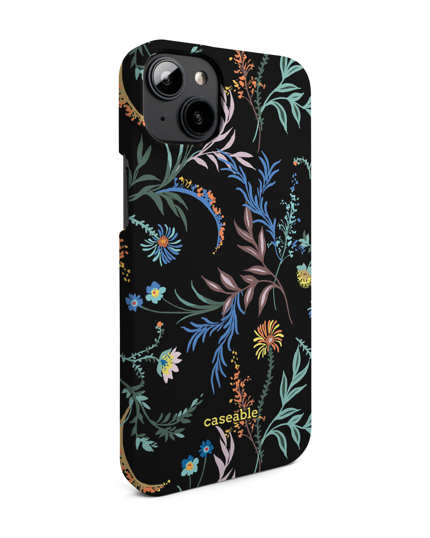Woodland Spring Floral Hard Shell Phone Case for Apple iPhone 14 Plus: View from the left side